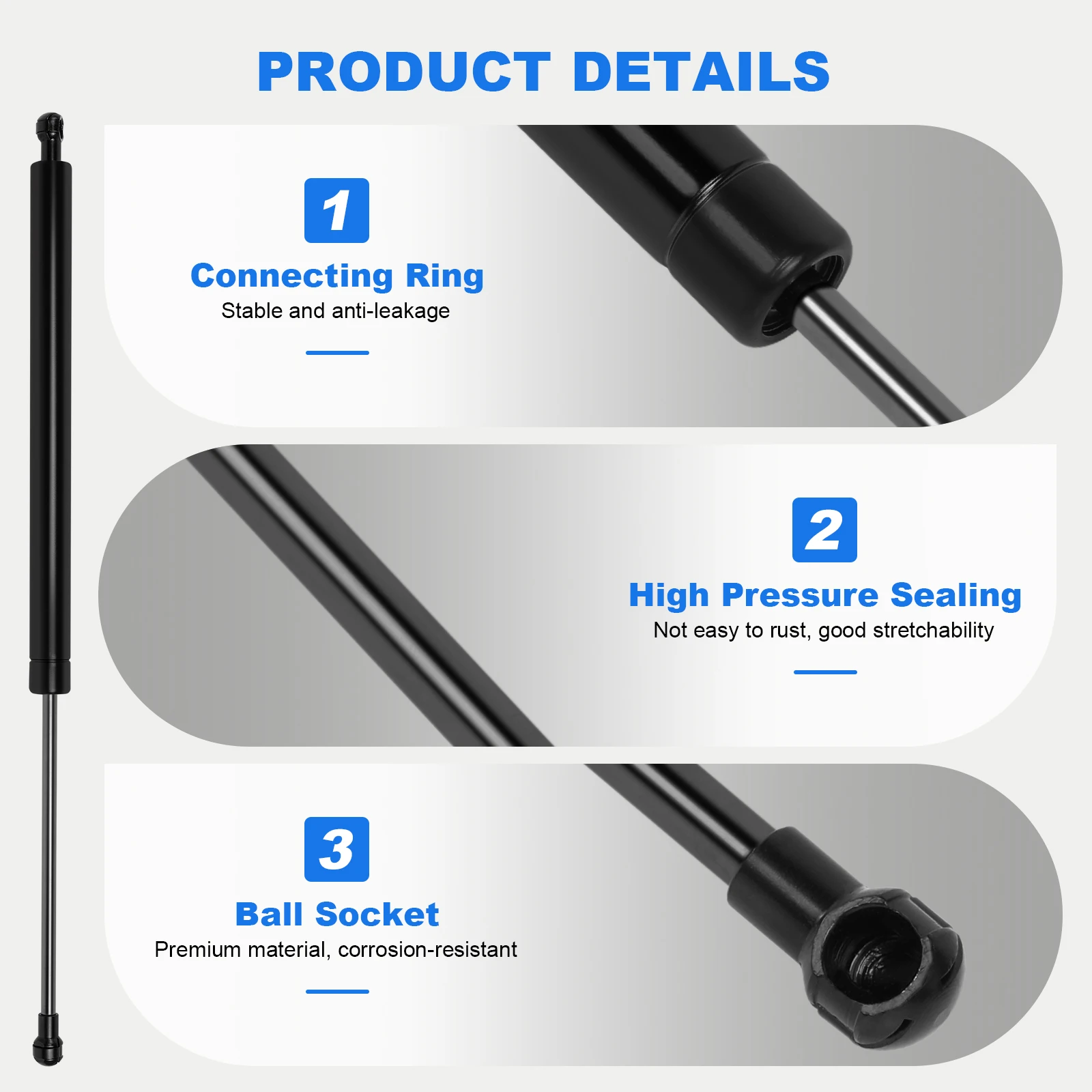 Para suzuki jimny jb64 jb74 haste de mola de elevação da porta traseira jimny jb74 jb64 2019-2025 suporte haste telescópica em 10-90 °   Ângulo de parada