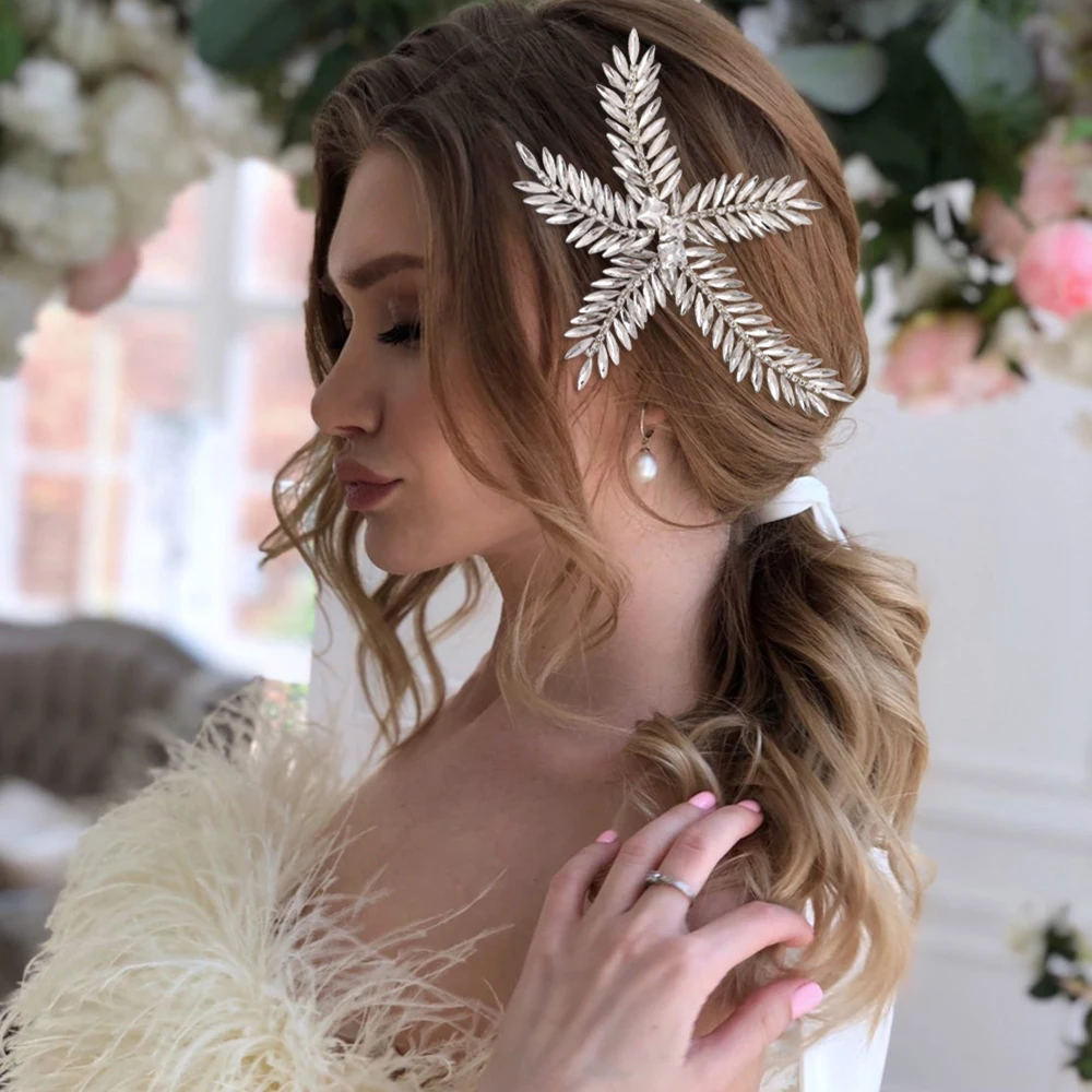 Star Like Bride Headdress Head Pieces For Woman Hair For Wedding Shiny Rhinestone Bridal Headpiece For Weddings Hair Decoration