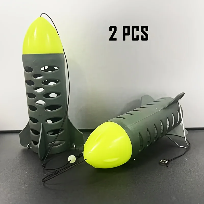 

2pcs European Long Cast Bait Feeders Lead 15cm AntiFloat Fish Feeders Removable Large Mouth Bottom Fishing Lake Boat Fishing
