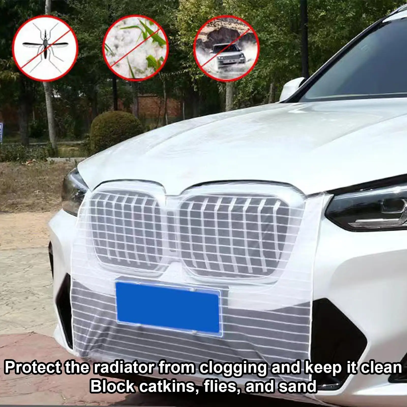 Mesh for Car Grill Dustproof Front Bumper Grill Anti poplar catkins catkins car insect proof water tank protective cover net