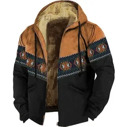 Herren-Kapuzenpullover mit Reißverschluss, traditionelles Muster, Winterkleidung für Herren/Damen, langärmelige Sweatshirt-Jacke, Oberbekleidung