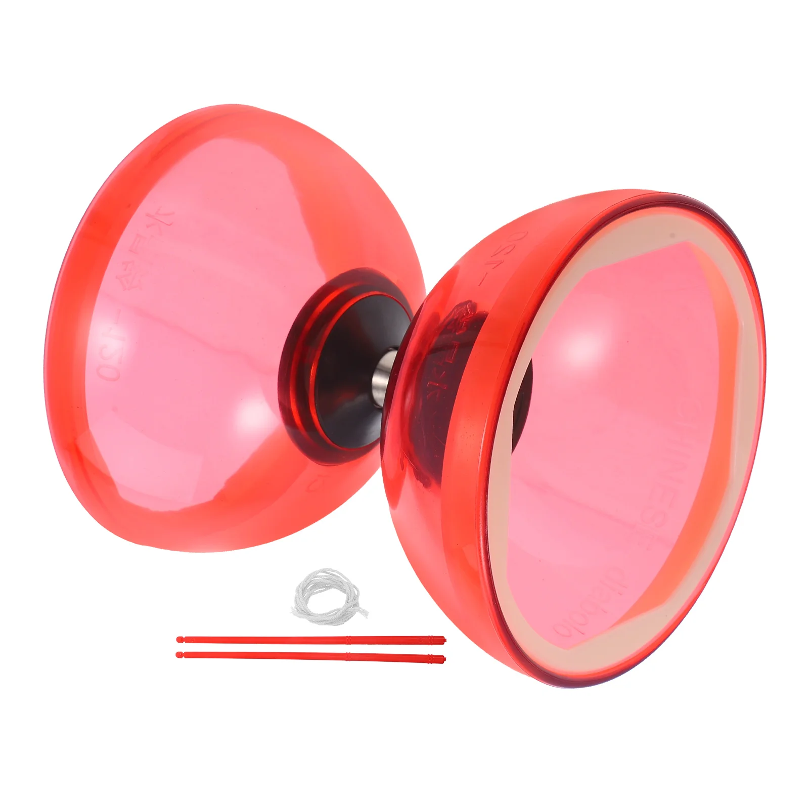 

Soft Rubber Double Wheel Diabolo Reds Bearings Double-end Toy Small Classic Tpu Chinese for Kids Elder Toddler