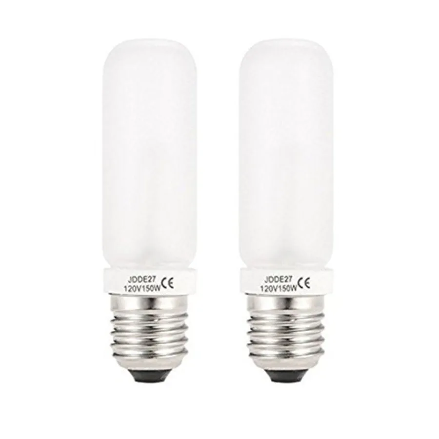 

2 Pack JDD Type 150W 110-130V E26/E27 Standard Edison Screw Frosted Halogen Light Bulb, Replacement Modeling Bulb for Photo Stu