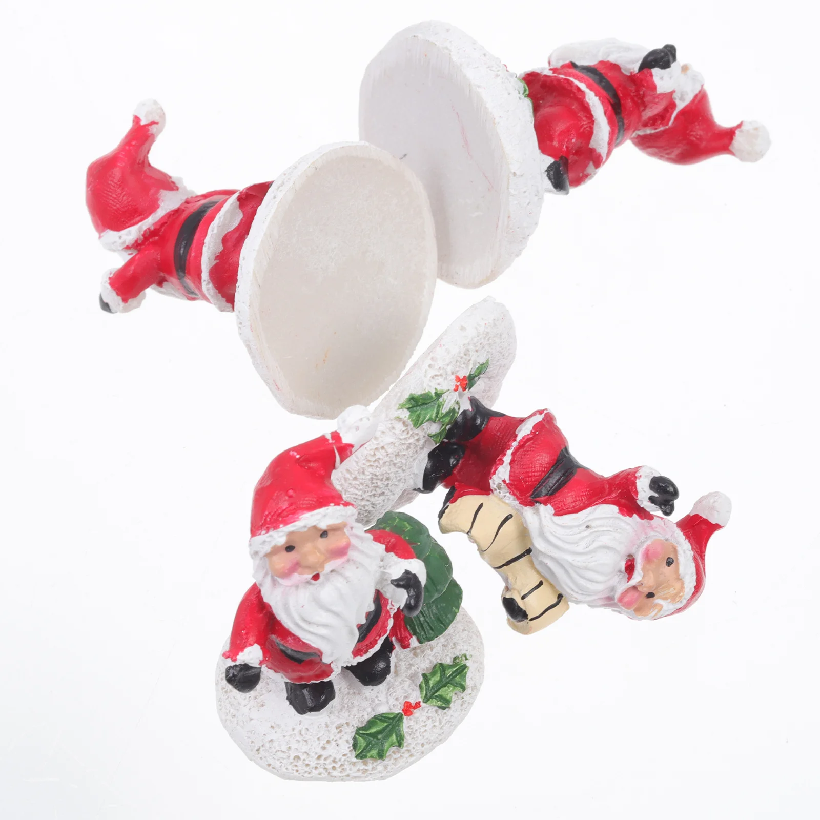 

4Pcs Resin Christmas Santa Snowman Ornaments Decorative Santa Adornments Outdoor Garden Party Home Decoration Festival