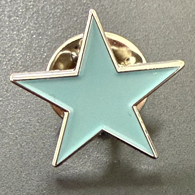 

Baby Blue Metal Star Badge Lapel Pin Pins Brooch Cross Golden Star Red White Black Yellow Blue Purple Green Pink