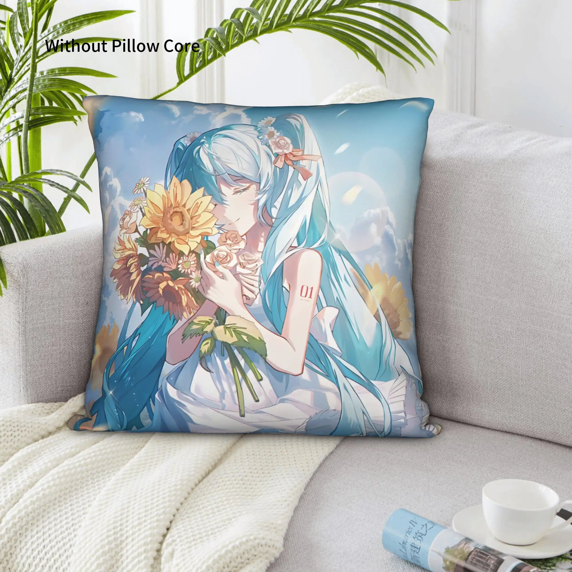 1PC Hatsune Miku Pillow Case Home Decor Items Double-Sided Printing  Sofa Cushion Bedroom Bedside Pillow