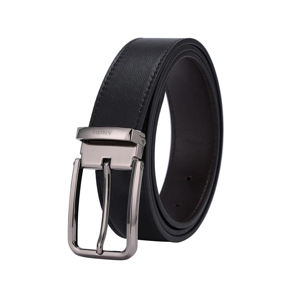 

Amzivy Belt, Leather Ratchet Belt with Automatic Buckle Adjustable Click Sliding Belt for Men