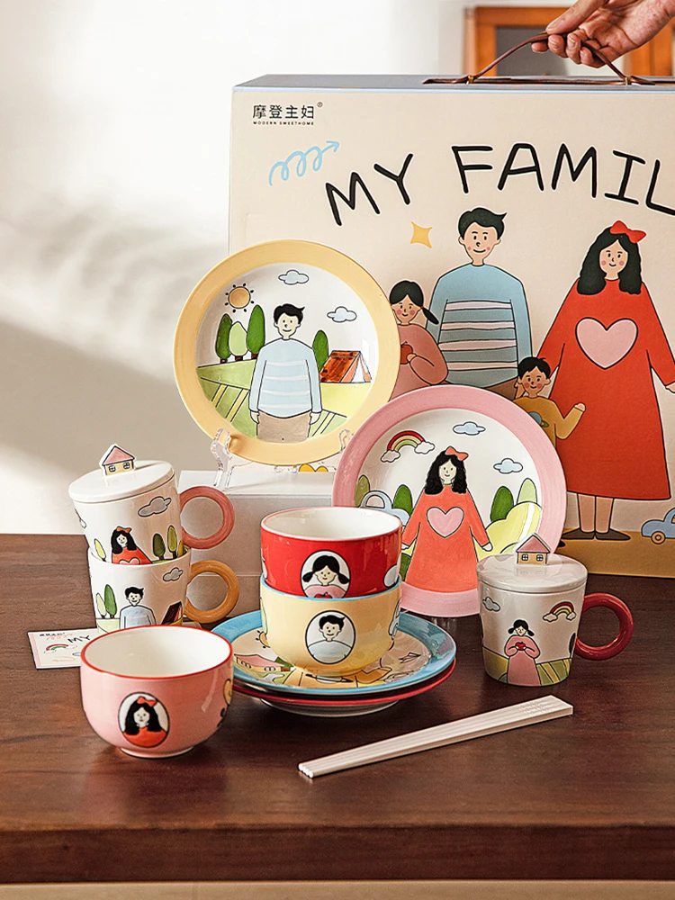 

Modern Housewife Underglaze Couple Dining Set Wedding Engagement Gift Cerc Bowl Diware Ele Sle ular Wedding Gift