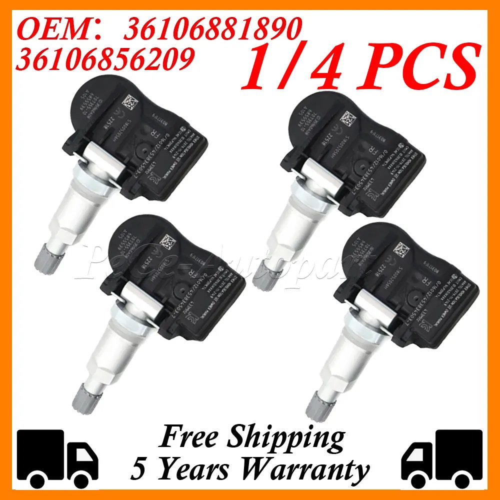 

1/4 PCS Car TPMS Tire Pressure Monitor Sensor System 36106881890 for BMW X5 F15 F85 X2 F39 X1 F48 X6 F16 F86