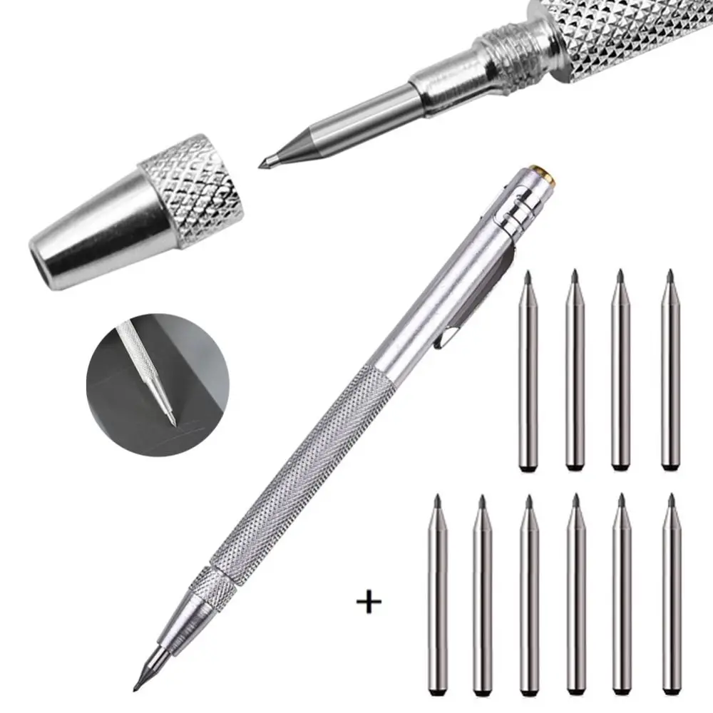 Hand Tools Diamond Scriber Pen For Metal Wood Glass Tile Tungsten Carbide Tip Scribing Pen Magnetic Carbide Engraving Pen