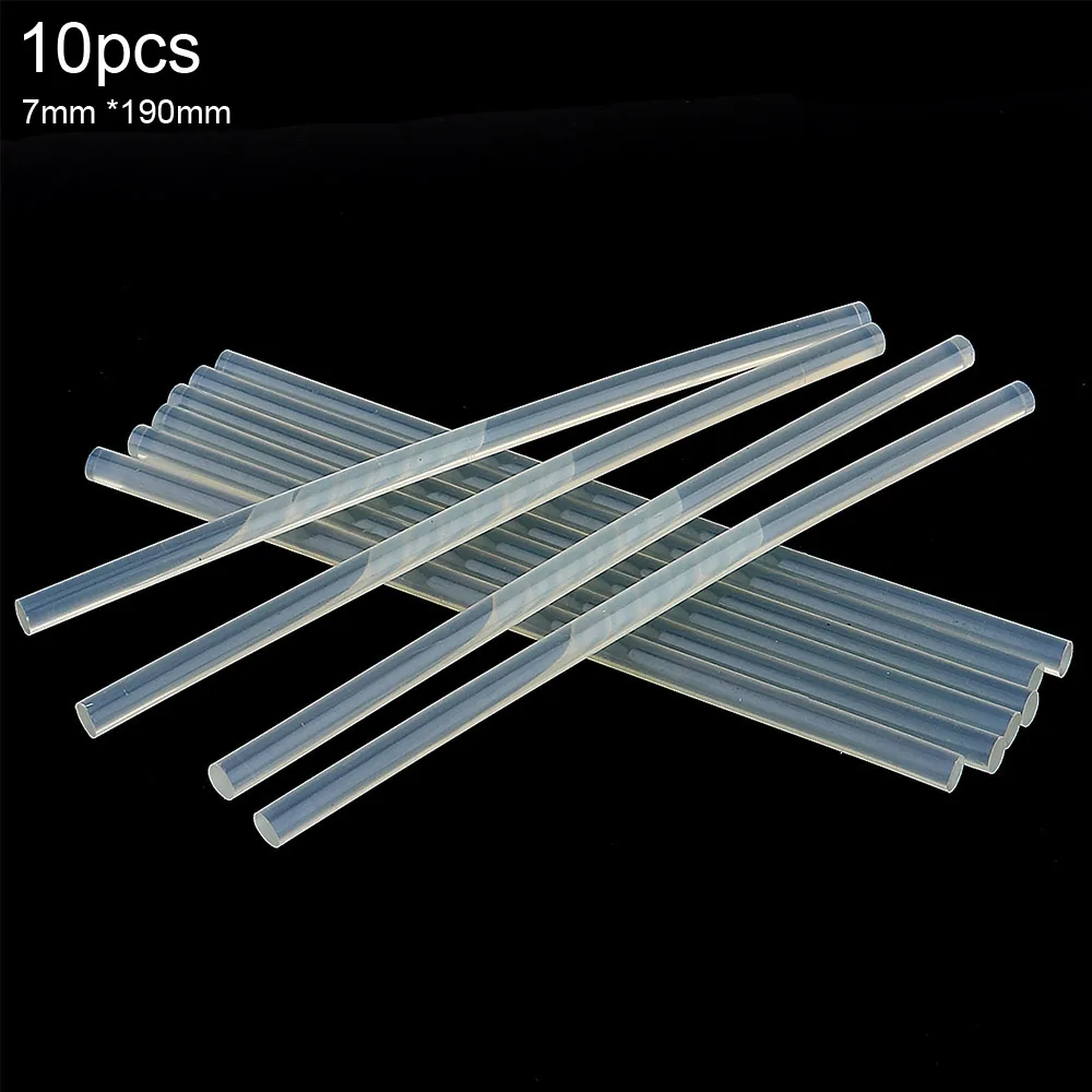 

10pcs/set 7mmx190mm Transparent Hot Melt Gun Glue Sticks for Heat Pistol Gun Adhesive DIY Tools Repair Alloy Accessories