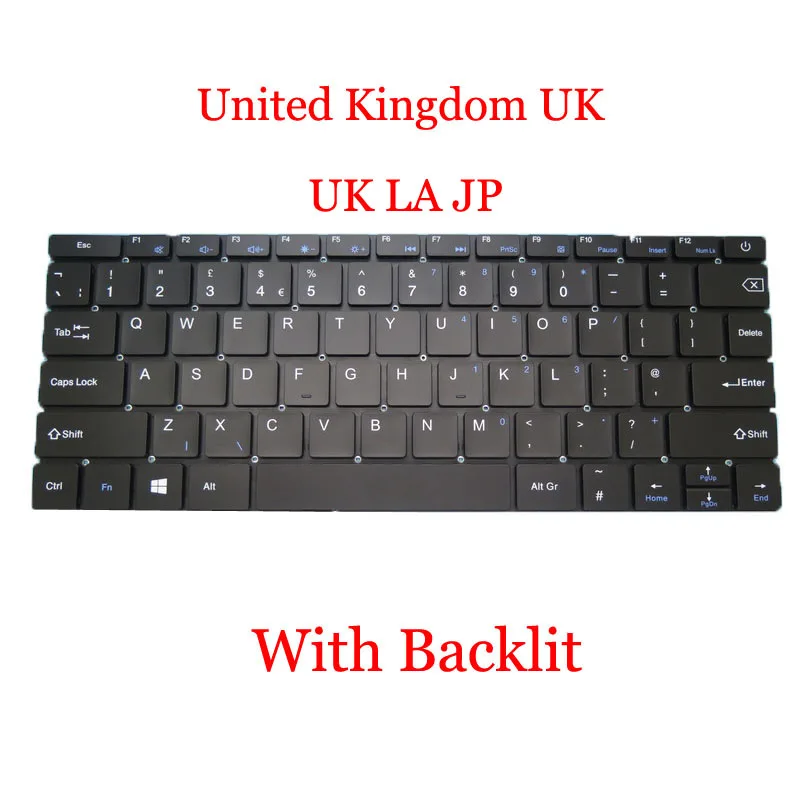 Backlit UK LA JP Keyboard For Arka Book 11.6