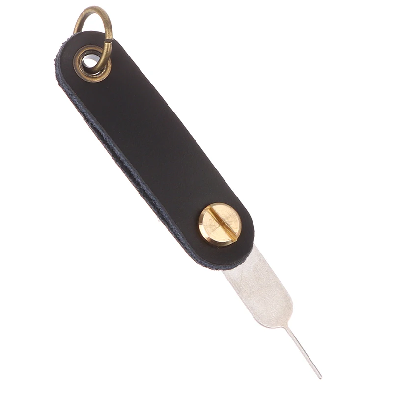 Herramienta de llave de aguja de Pin abierto para teléfono móvil Universal para iPhone 12/SamSung, bandeja de tarjeta Sim de expulsión, cuero PU,