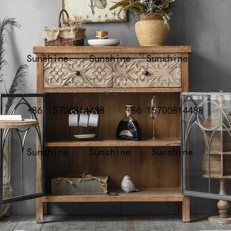 

French light luxury home glass decorative locker B & B locker