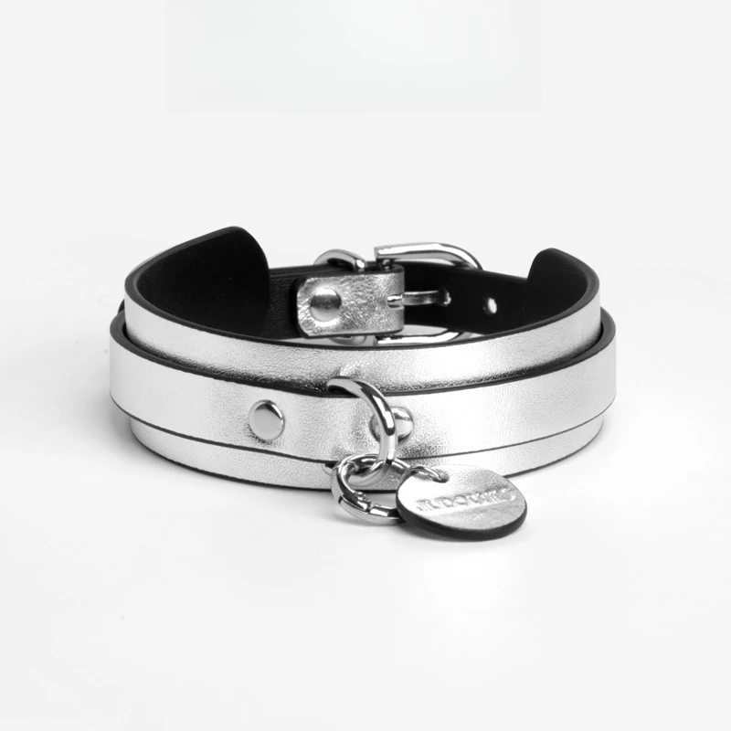 Fashionable Custom Engraved Bondage Collar - Discreet Wear Leash for Men & Women, Puppy Play Intimate Accessory