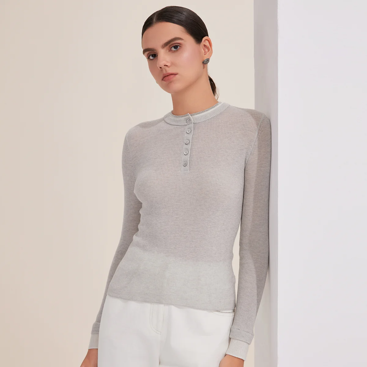 

BY3521237 Легкий сверхтонкий вязаный свитер из мериносовой шерсти, пуловер с длинными рукавами, женский осенний джемпер, одежда