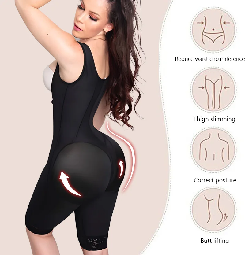 Post-Surgery Fajas Colombianas Binders Full Body 3 Compression Hook Hourglass Shapewear Tummy Control Slimming Waist Trainer