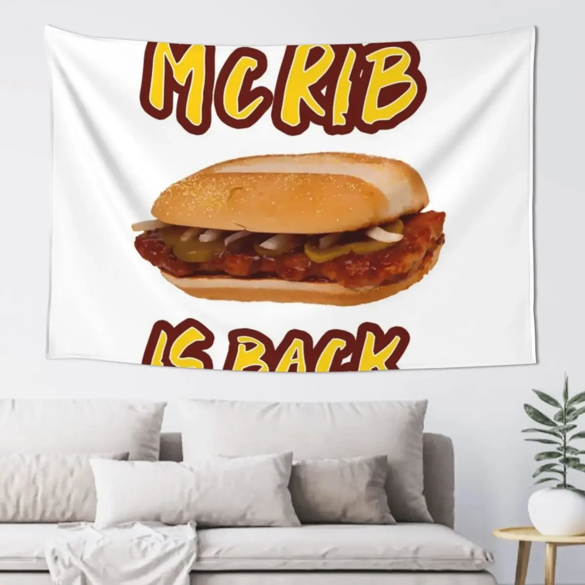 The McRib is Back! Tapestry Home Decorations Aesthetic Carpet On The Wall Tapestry