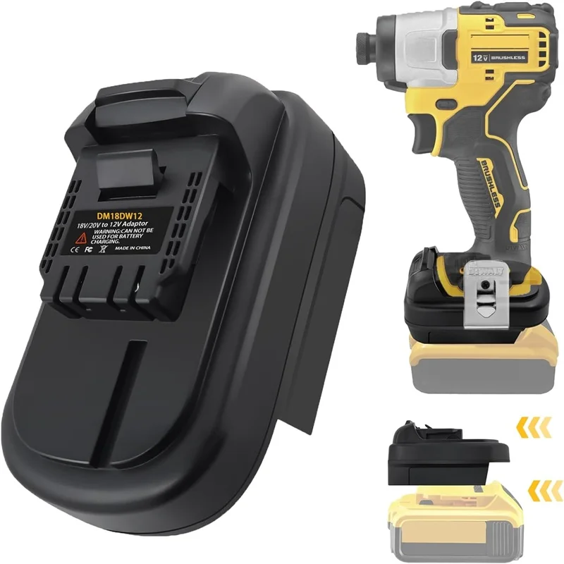 Konverter adaptor baterai untuk Dewalt/Milwaukee 18V 20V, konversi baterai Li-ion Ke untuk Dewalt 12V, penggunaan alat listrik tanpa kabel