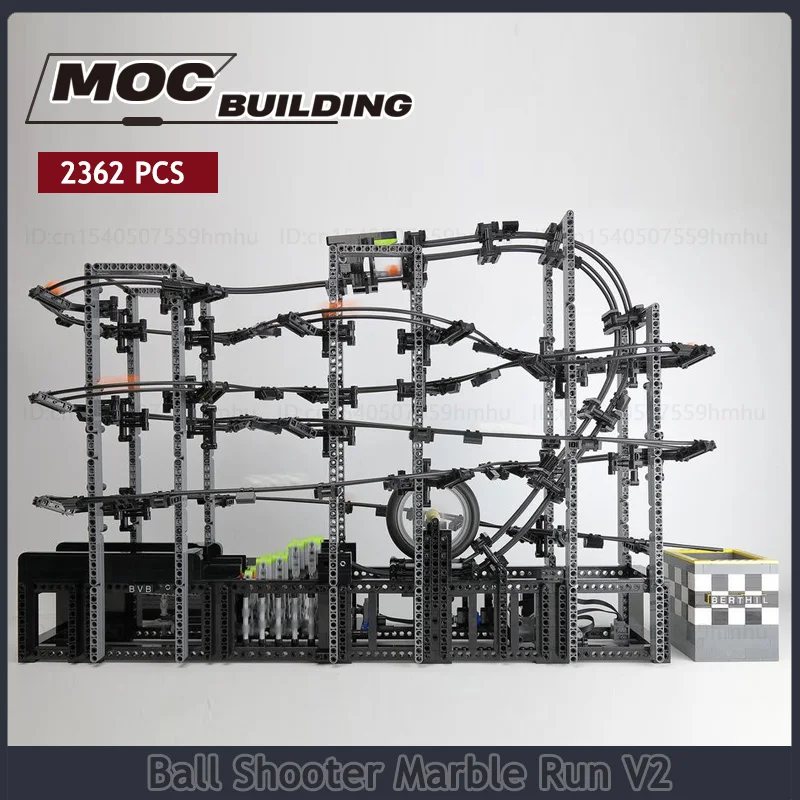 GBC Ball Shooter Marble Run V2  MOC Building Blocks Motor Machine Educational Technology Bricks Puzzle Creative Collection Gifts