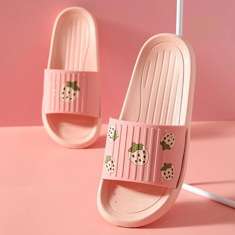 

Women's Summer Indoor Home Bathroom Makeup Room Anti-slip Soft Bottom Sandals Slippers Comfortable Lightweight PVC Material