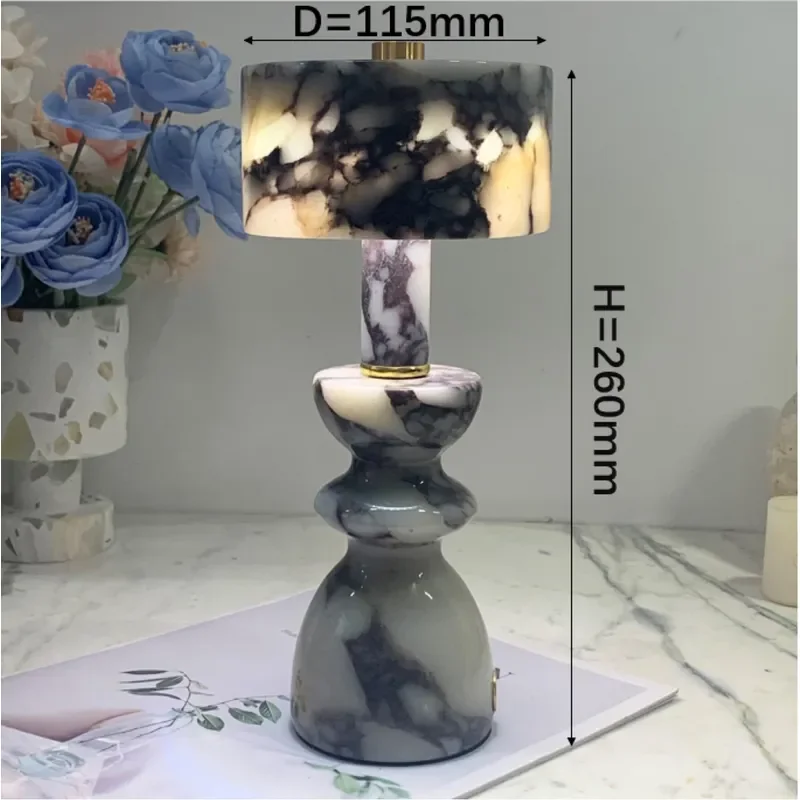 for Marble Table Lamp Nordic Creative Simple Hotel B&B Decoration Touch Switch USB Charging Atmosphere Bedside Lamp