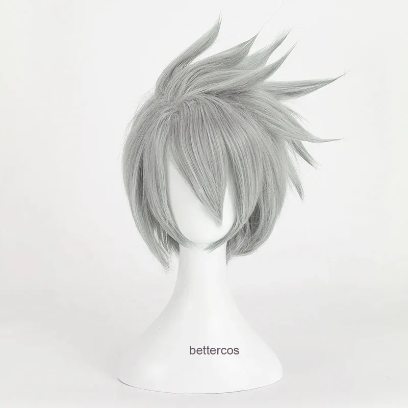 

Nene 2025 Hatake Kakashi Cosplay Wigs Short Layered Silver Grey Heat Resistant Synthetic Hair + Wig Cap