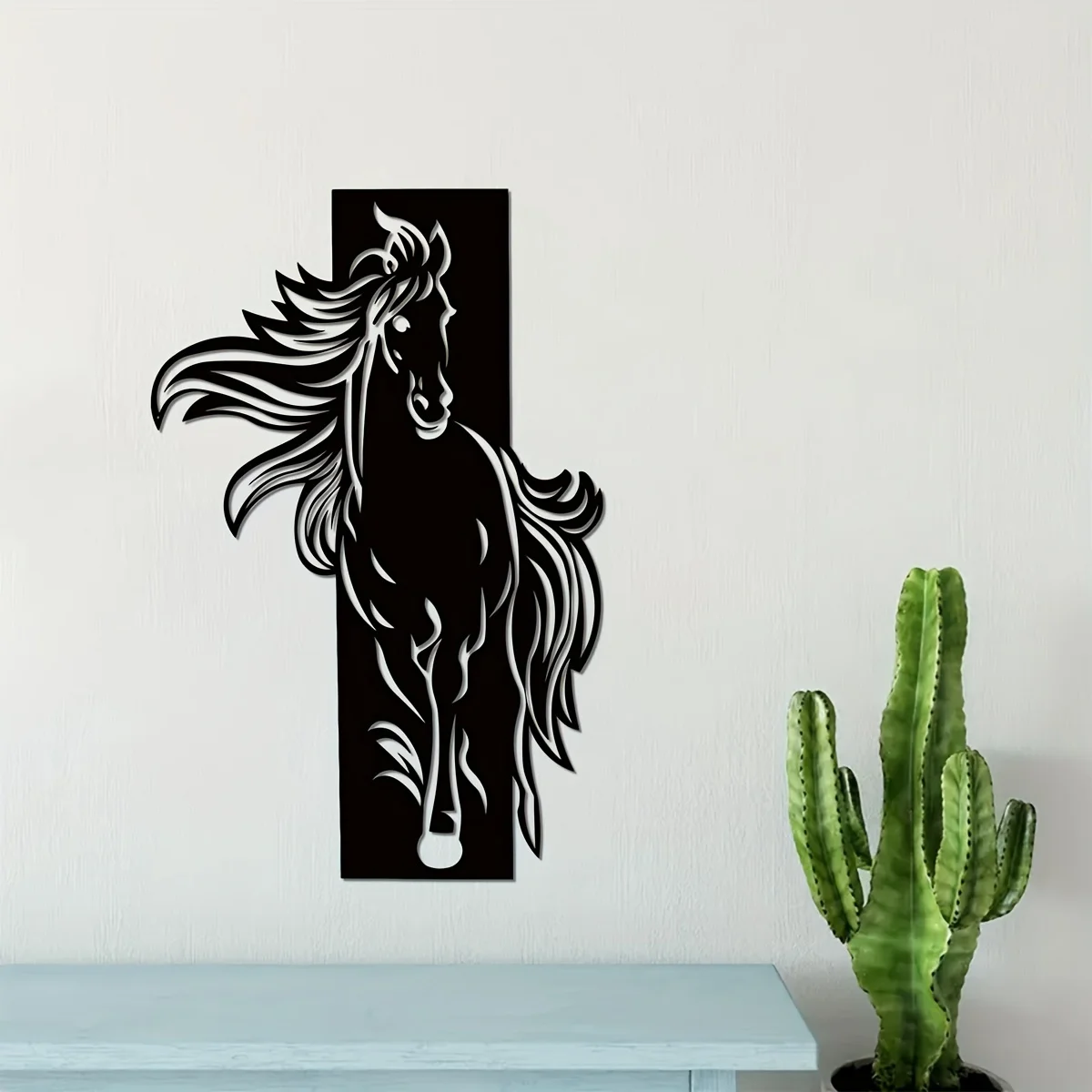 1pc Metal Wall Art, Free Spirit Horse Metal Wall Decor, Livingroom Decor, Wall Decor, Animal Wall Art, Housewarming Gift