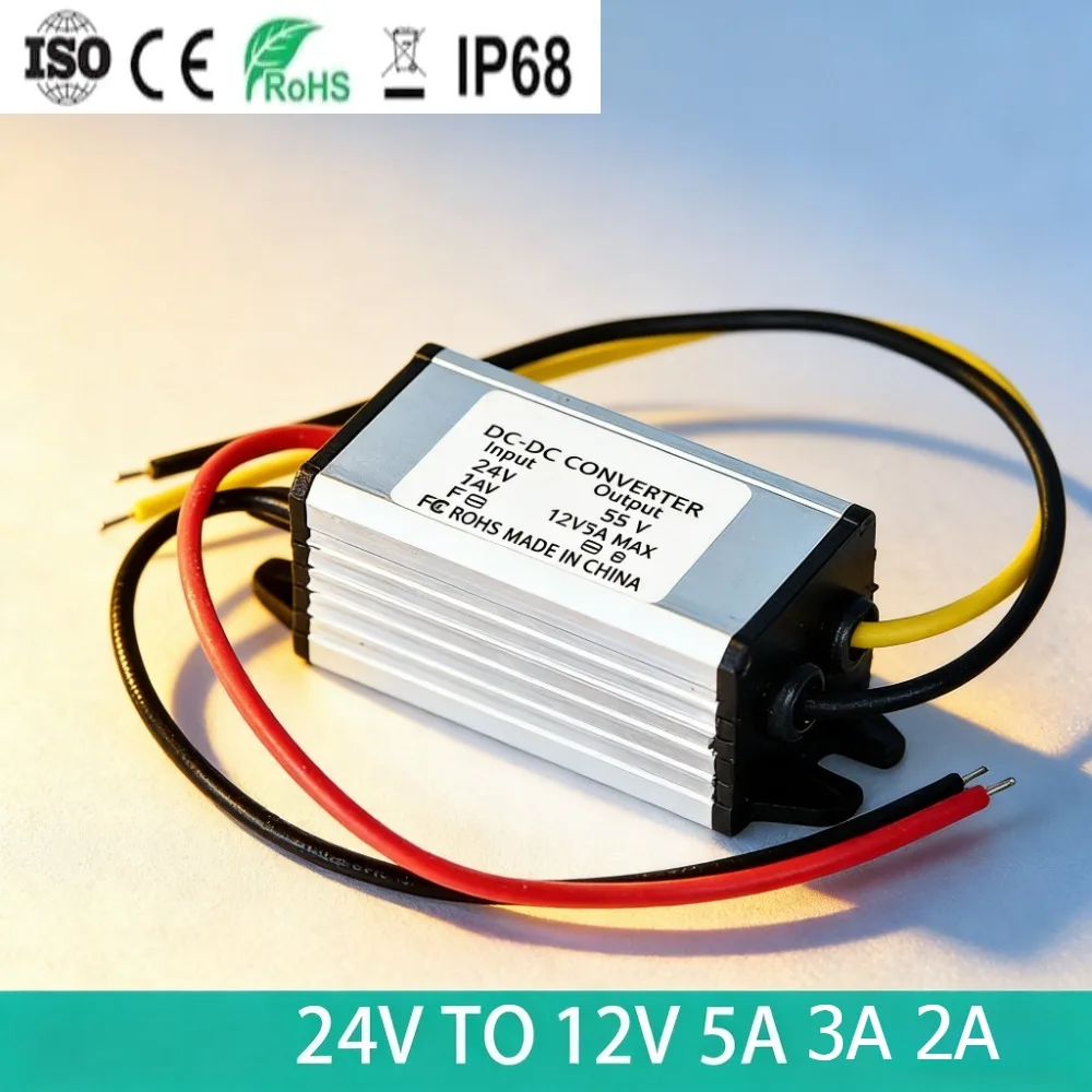 

DC DC Buck Model Converter 24V to 12V 1A-5A 60W Converter Step Down 24V 12V 2A 24W Waterproof Module Waterproof Dustproof CE