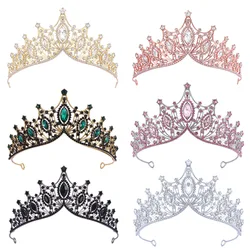 Baroque Queen Tiaras and Crowns Rhinestone Diadem for Bridal Princess Wedding Crown Hair Jewelry Party Birthday Accessories