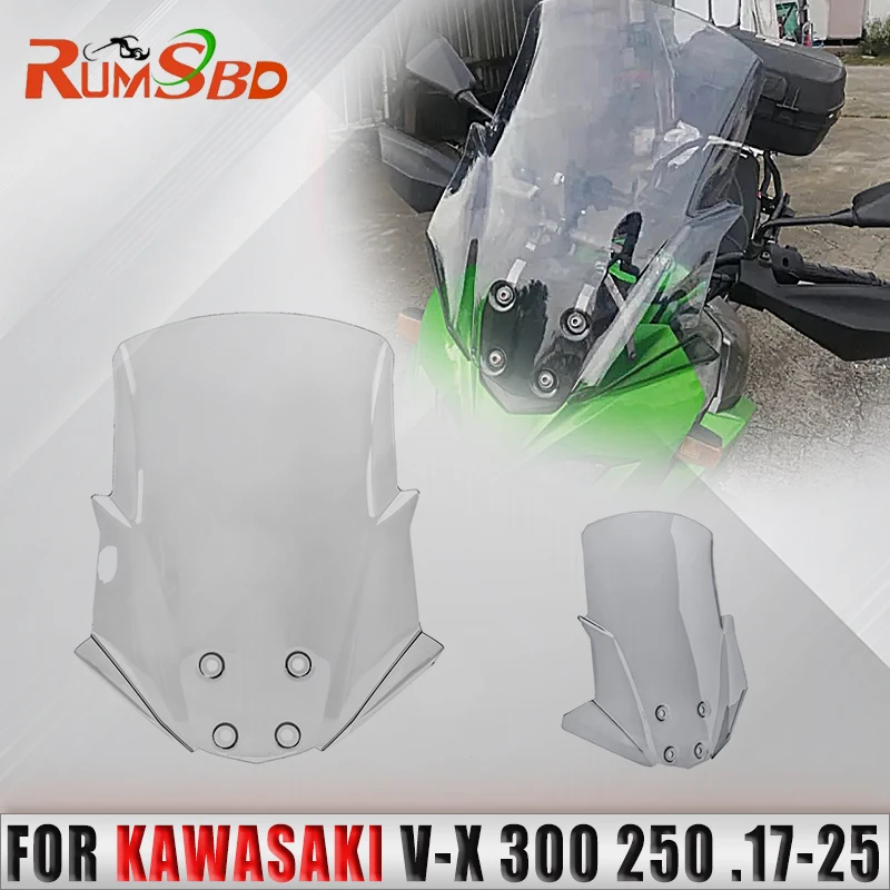 Motorcycle Windshield Deflector  Windscreen For Kawasaki Versys-X 300 250  2017 2018 2019 2020 2021 2022 2023 2024 2025