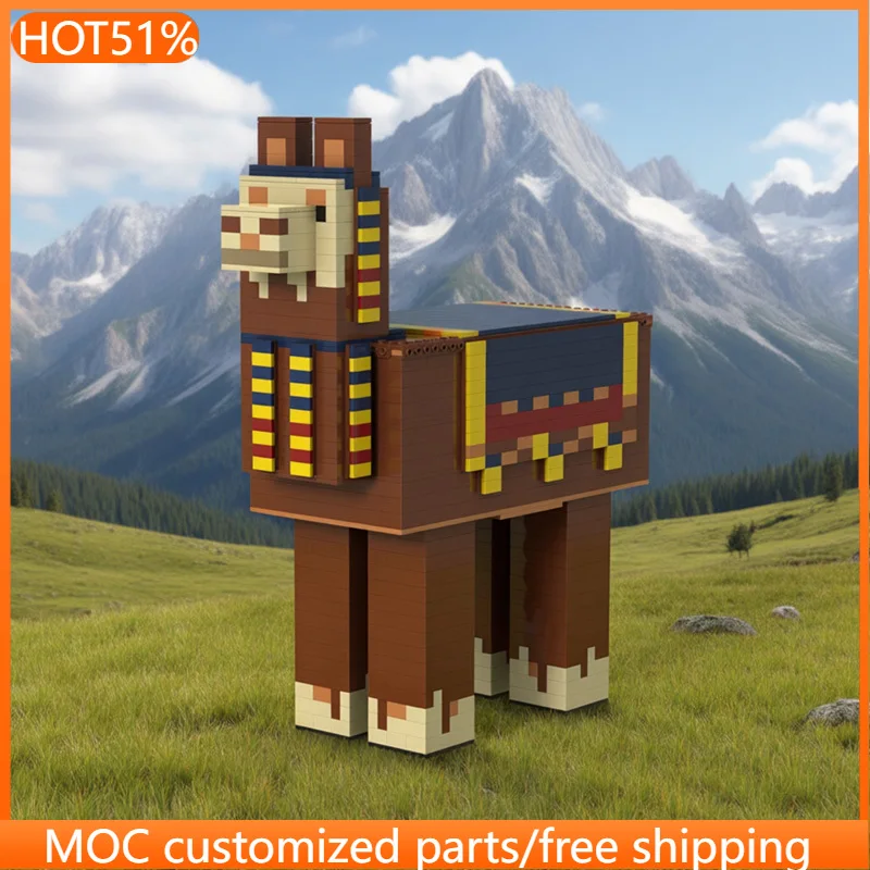 

1079 PCS Brickheadz Style Llama trader MOC Customize Modular Building Block Educational Creative Design DIY Toy Birthday Gift