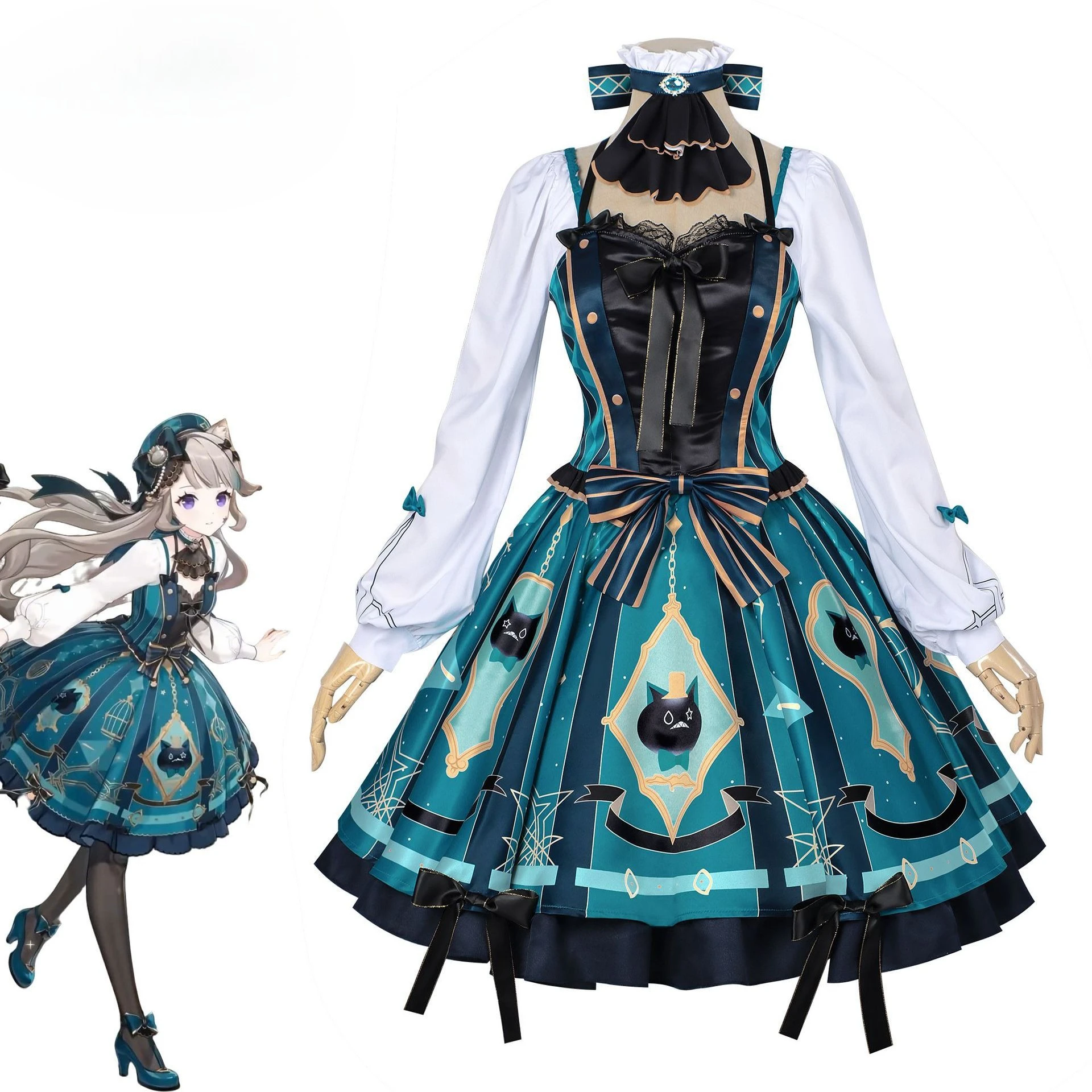 

Genshin Impact Lynette Dress Cosplay Costumes Game Character Halloween Party Costume Performance Clothing for Adult Women