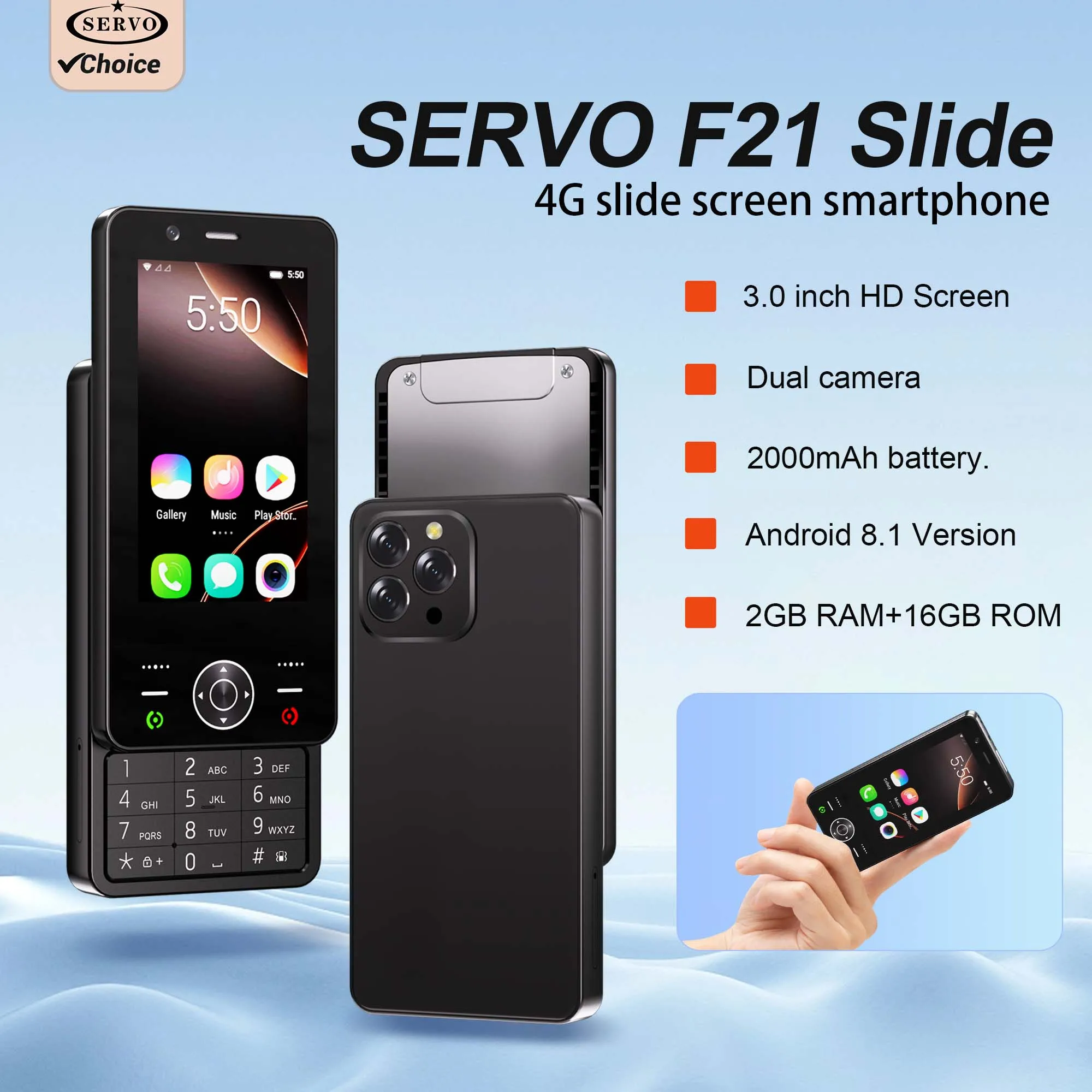 SERVO F21 SLIDE Button Smartphone 3.0