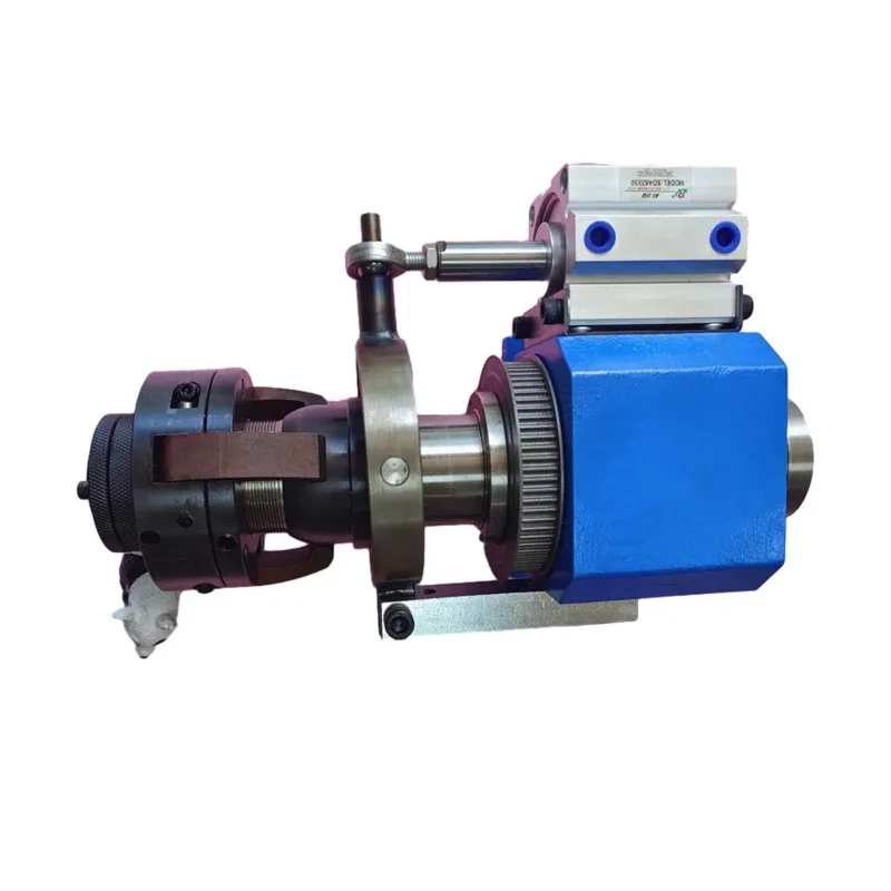 Spindle type rotary pneumatic clamping seat with 0640 chuck small machine tool head box bedside spindle seat quick clamp