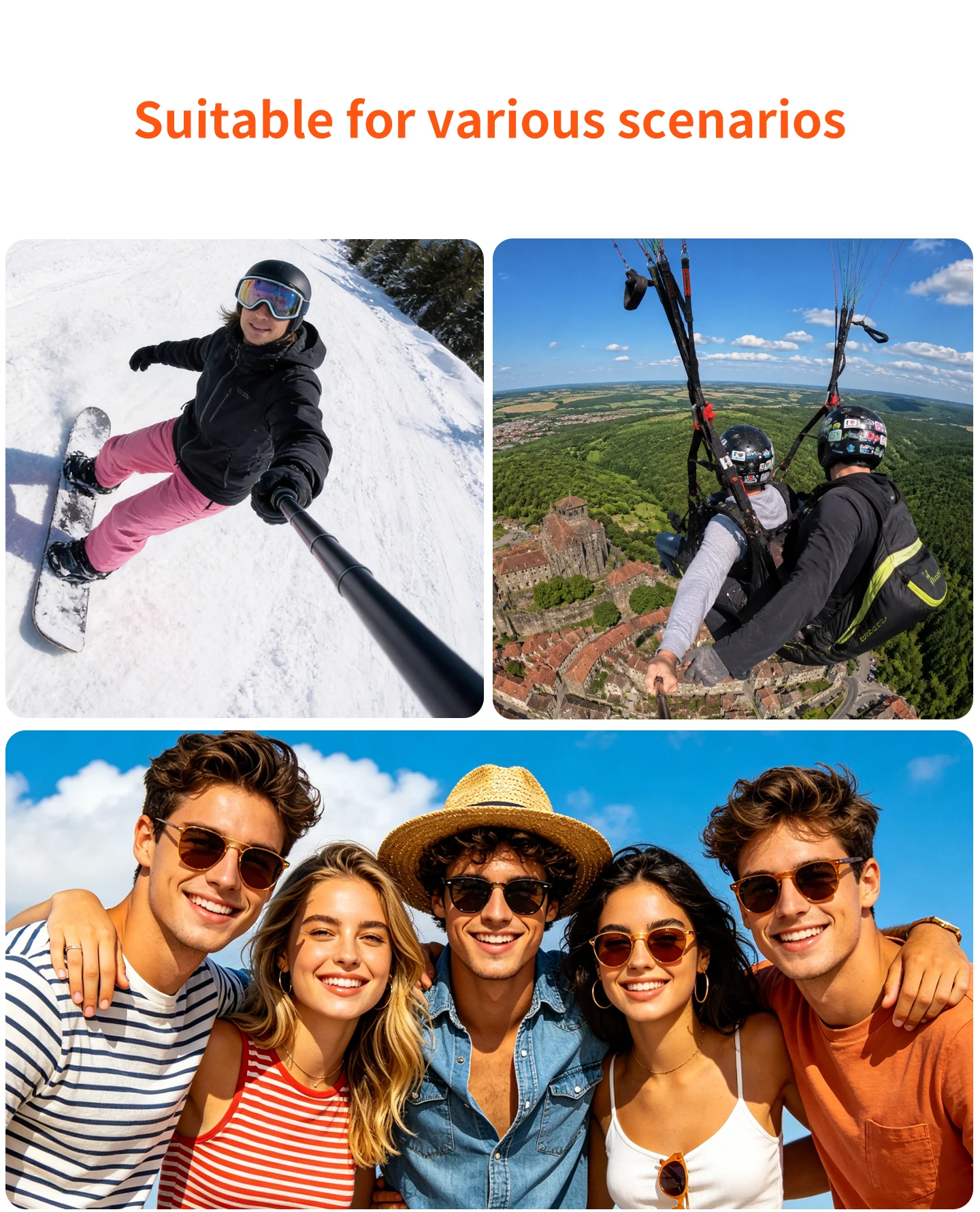 70cm Aluminium Unsichtbarer Selfie-Stick 6-teilige Verstellbare Verlängerungsstange für Insta360 X5/X6 für DJI OSMO 360 II/Action 5 Pro Kamera – Detail 11
