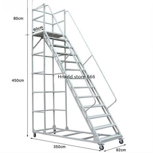 Climbing tally ladder Climbing car Silent wheel Platform Warehouse Supermarket Removable