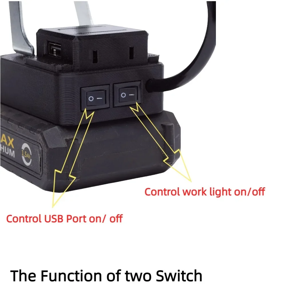 Imagem -03 - Luz de Trabalho Led sem Fio para Deko 20v Max Luz de Acampamento Externa Portátil Alimentada por Bateria com Usb 5v3a 9v2a 12v1.5a sem Bateria