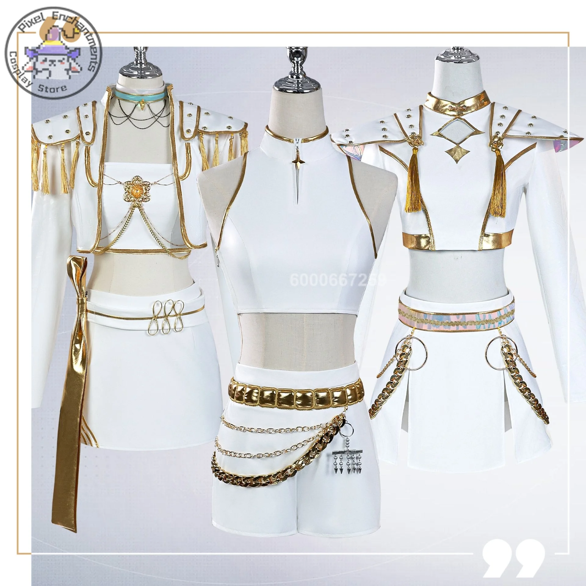 

New Anime Demon Hunters Cosplay Costume Rumi Mira Zoey Role Playing Stage Outfit White Dress Uniform for Women Comic Con Party