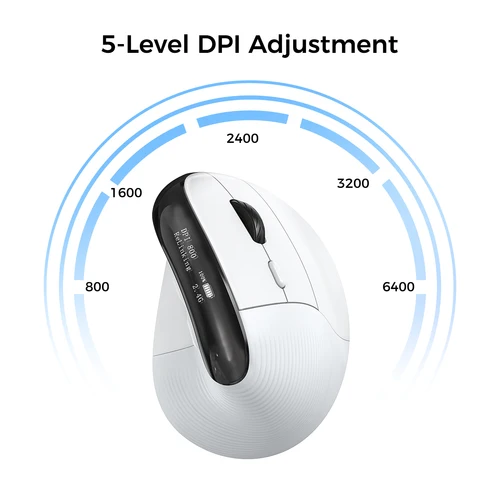 Imagen 2 del producto Kysona EM11 Pro ratón inalámbrico Vertical 2,4G ergonómico 4000DPI 6 botones silenciosos pantalla OLED para tabletas portátiles ordenador PC ratones