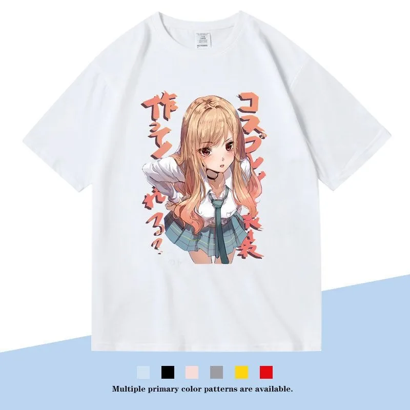 

My Dress Up Darling Tshirt Marin Kitagawa Shirt Wakana Gojo Short-sleeved Men's and Women's Japanese Anime T-shirt Solid Color