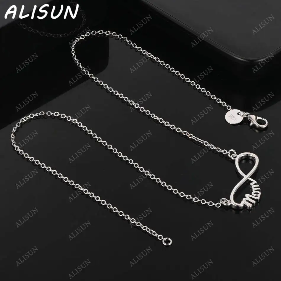 

ALISUN стерлингового серебра 925 пробы 45 см геометрическая тонкая цепочка ожерелье для женщин и мужчин очаровательные трендовые подарки на день рождения модная вечеринка