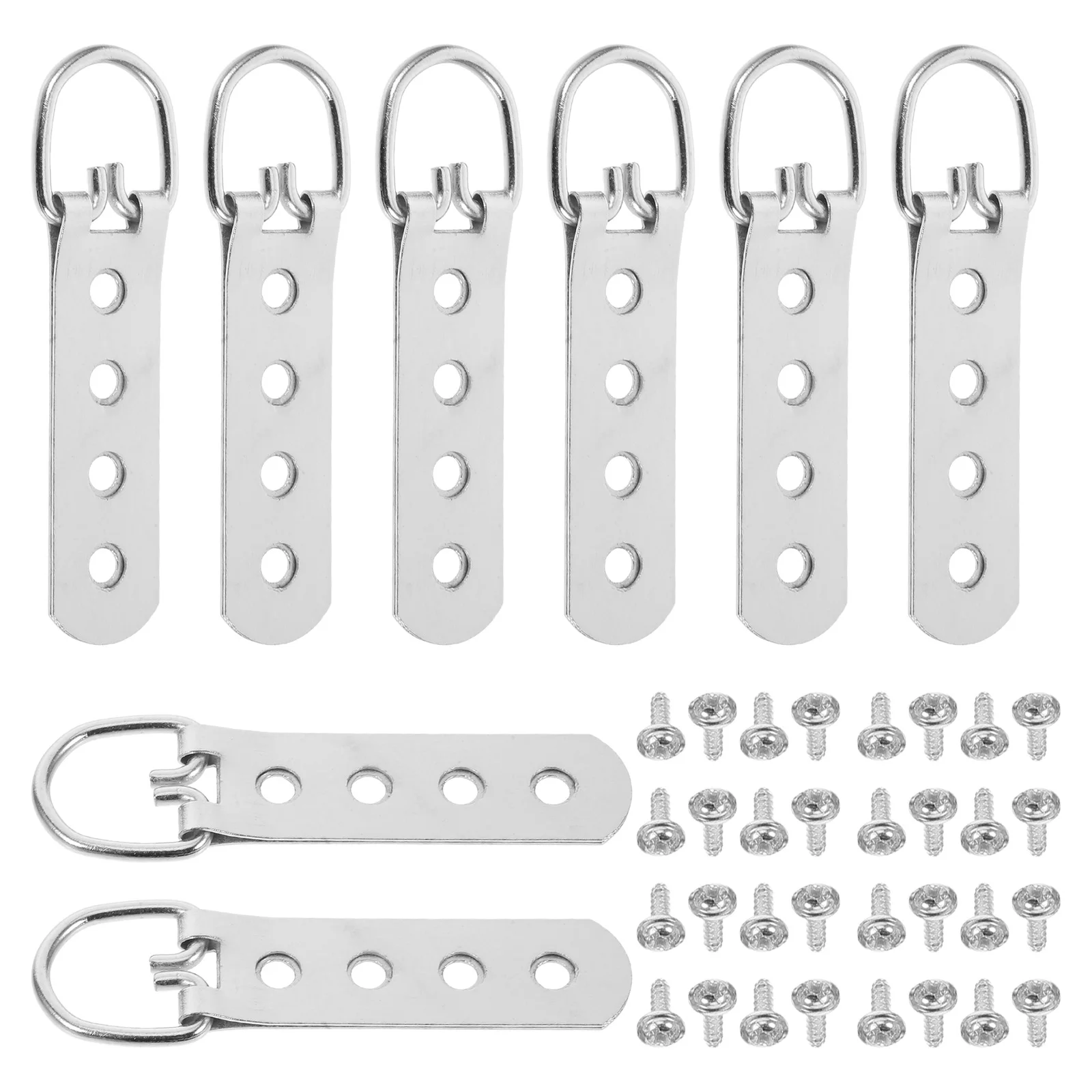

8 Pcs Photo Frame Hanging Ring Screws Heavy Duty Hangers Hardware Durable Hooks for Walls Wood Plastic Frames DIY
