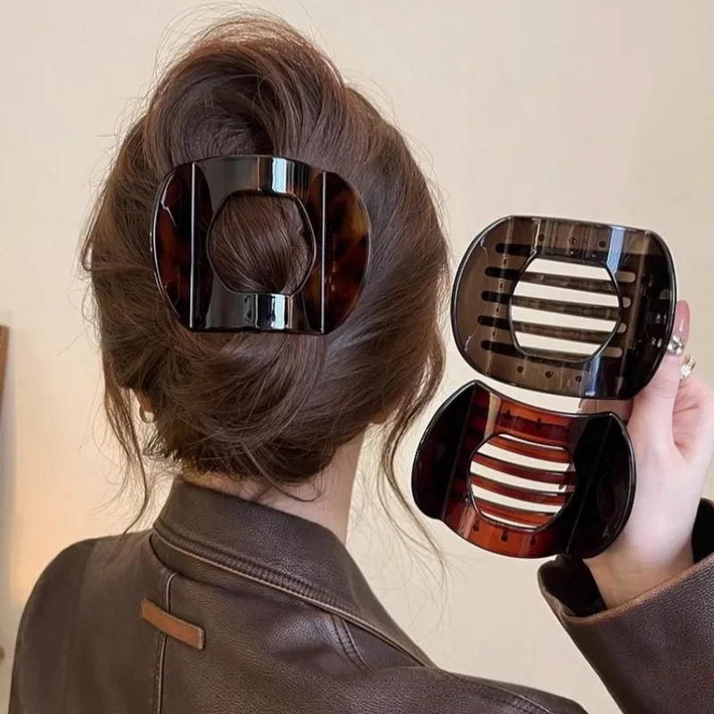 

New Korean Acetic Acid Hair Clip Women's Spoon Clip Spring Clip Leopard Hairclip Top Clips Simple Girl Hair Accessories