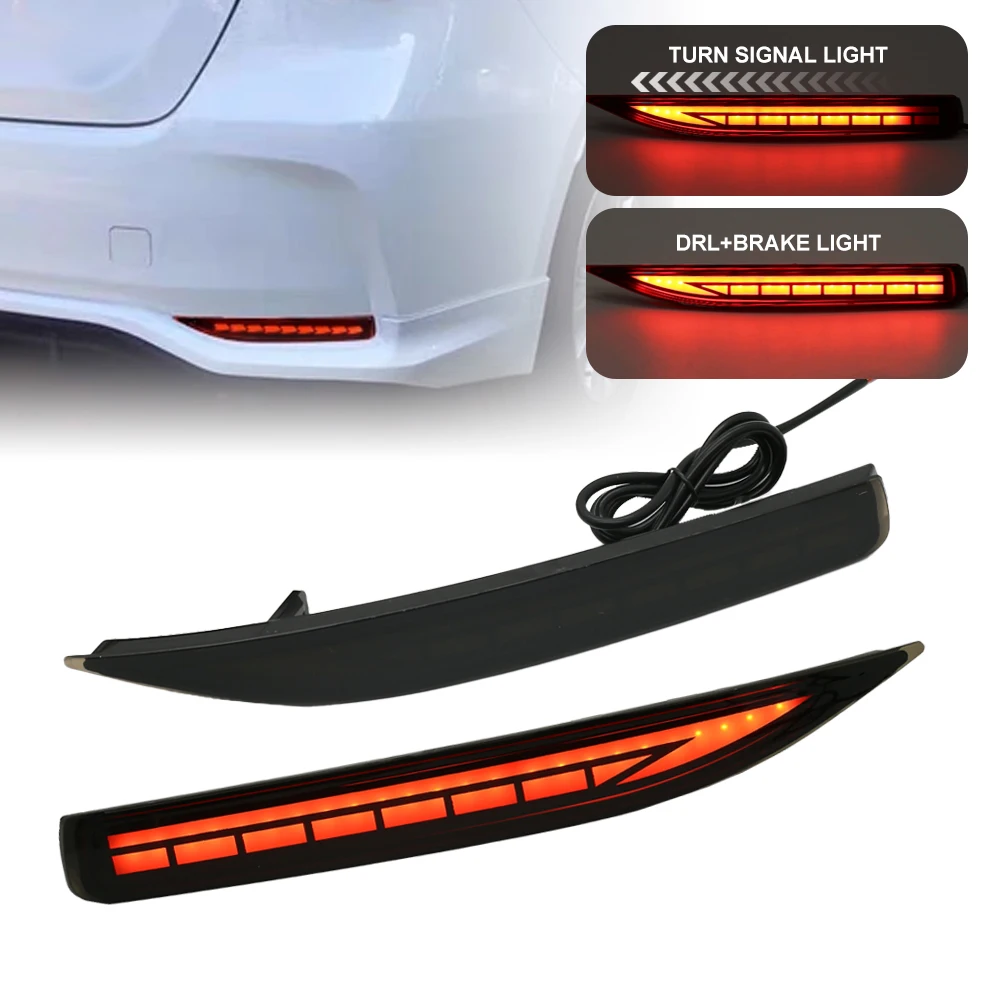 

LED car dynamic turn signal light smoked lens brake lights for Toyota Corolla original model retrofit rear bar light accessories