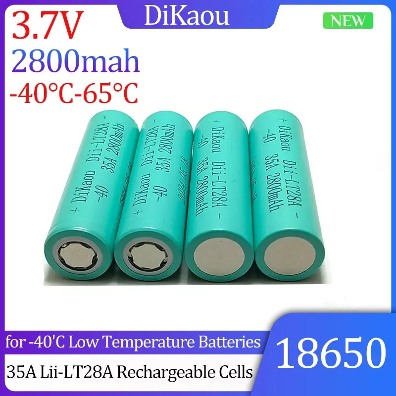 3.7V 18650 2800mAh Battery 35A High Power Discharge-40° Low Temperature Resistant Battery Suitable for Flashlight DIY