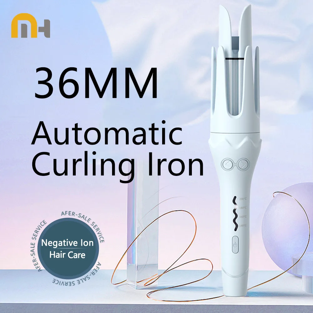 

Automatic Hair Curler 36mm Negative Ions Electric Ceramic Curling Hair Stick Rotating Curl Waves Anti-Tangle Curling Iron Styler