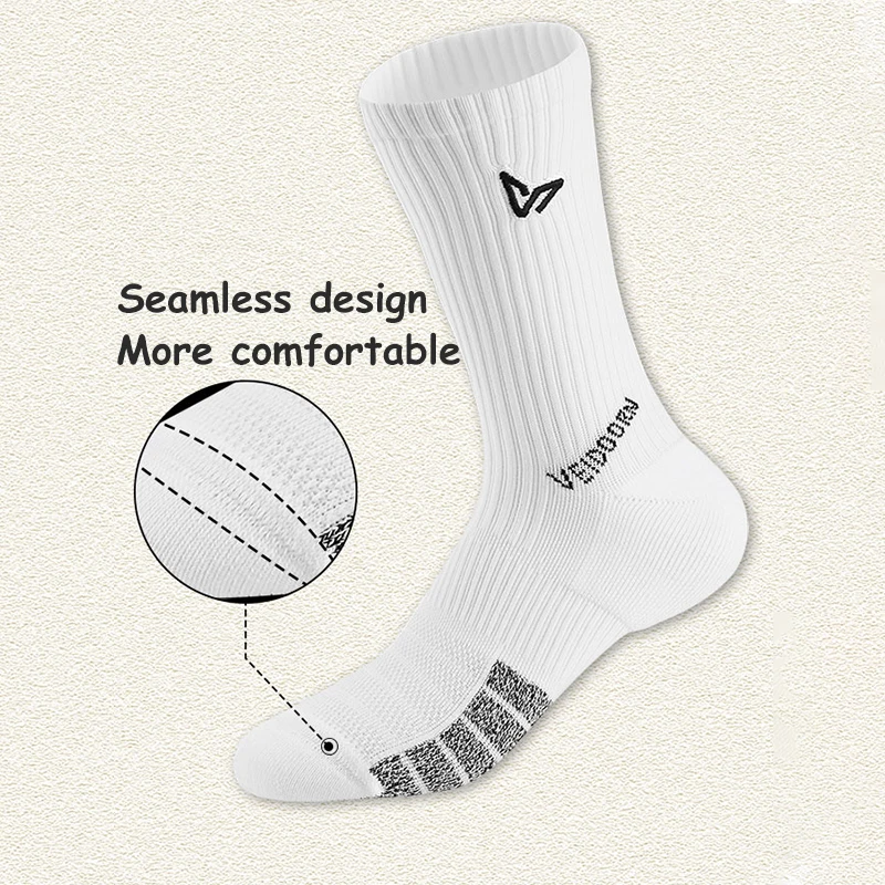 2 Pairs Seamless Sport Socks Combed Cotton High Resilience Long Tube Golf Socks Outdoor Sports Racing Cycling Socks