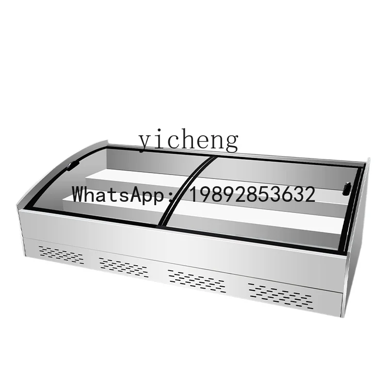 commercial ladder refrigerated and frozen display cabinet Small night market stall string cold dishes display freezer
