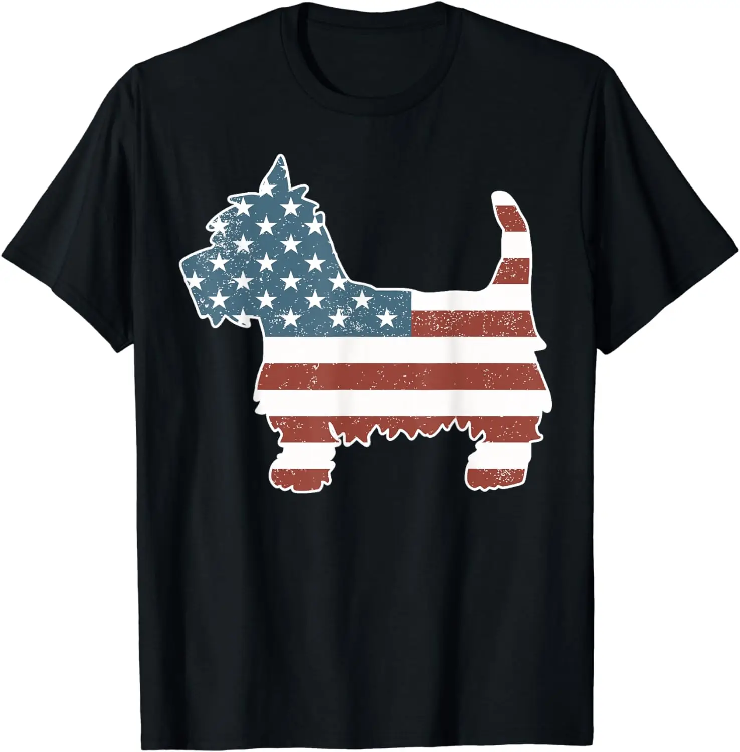 Vintage Patriot Westie Dog T-shirt Westie Silhouette Shirt